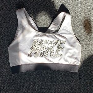 Nike - white sports bra (snakeskin logo) size S